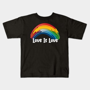 Prideful Skies LGBTQ gay pride Rainbow Colored Design Kids T-Shirt